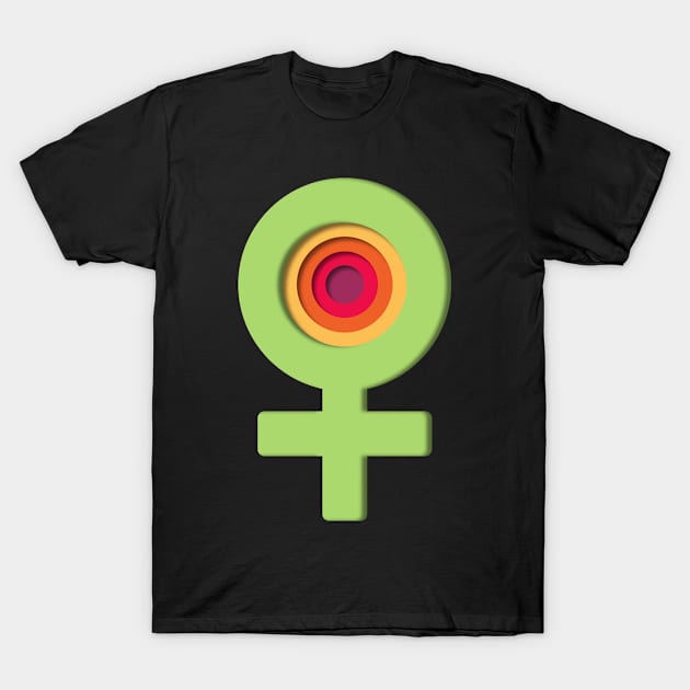 Colorful girl power flower design T-Shirt by All About Nerds